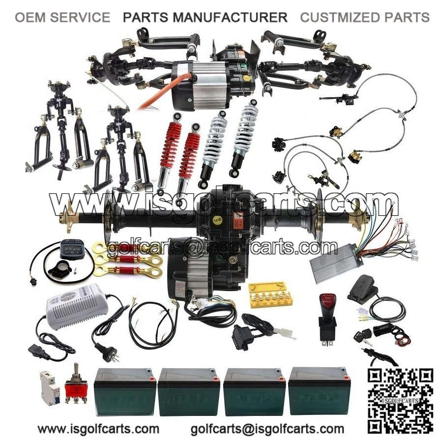 1000W Differential Motor Front Axle/Rear Axle Assembly Kit for 4-Wheel Golf Cart