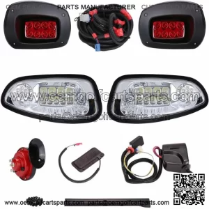 Deluxe Golf Cart LED Headlight Taillight Kit for EZGO RXV 2008-2015 Carts 12V