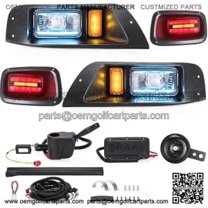 Golf Cart Ezgo TXT Led Light Kit With Daytime Running High/Low Beam Light for 1995-2013 (12V-48V) TXT Golf Cart,LED Light Kit Headlight and Taillight with Turn Signals Light Brake Light
